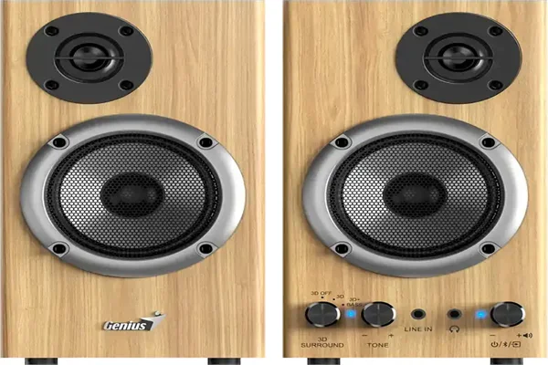 Parlantes Genius de Madera